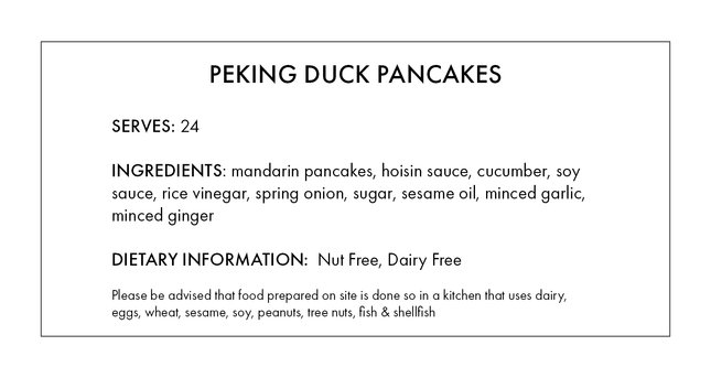 Peking Duck Pancakes