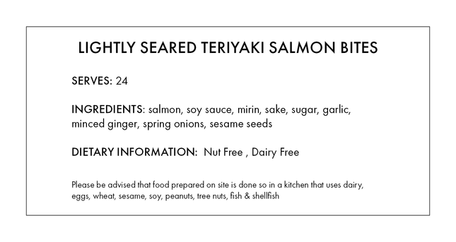 Lightly Seared Teriyaki Salmon Bites