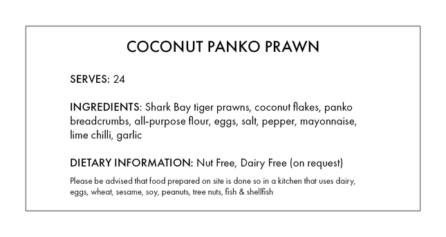 Coconut Panko Prawn